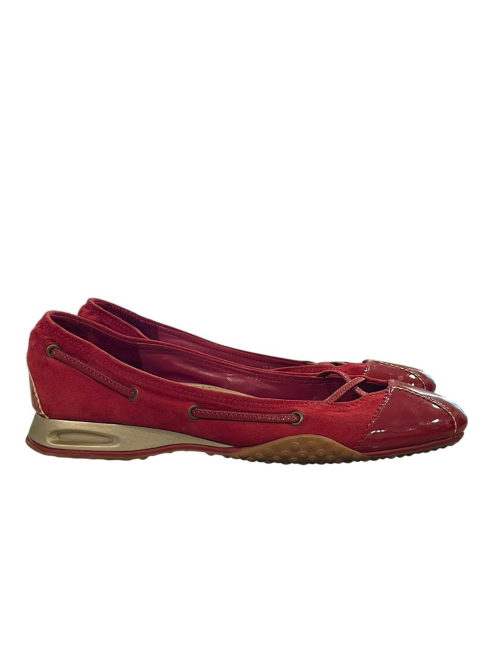 Cole Haan G Series Womens 8.5 Ballet Flat Slip On Sneaker Comfort Suede Patent